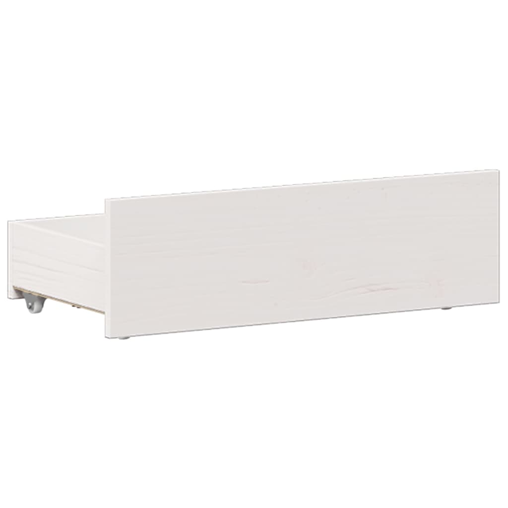 Lit bibliothèque sans matelas blanc 75x190cm bois de pin massif - XIOS