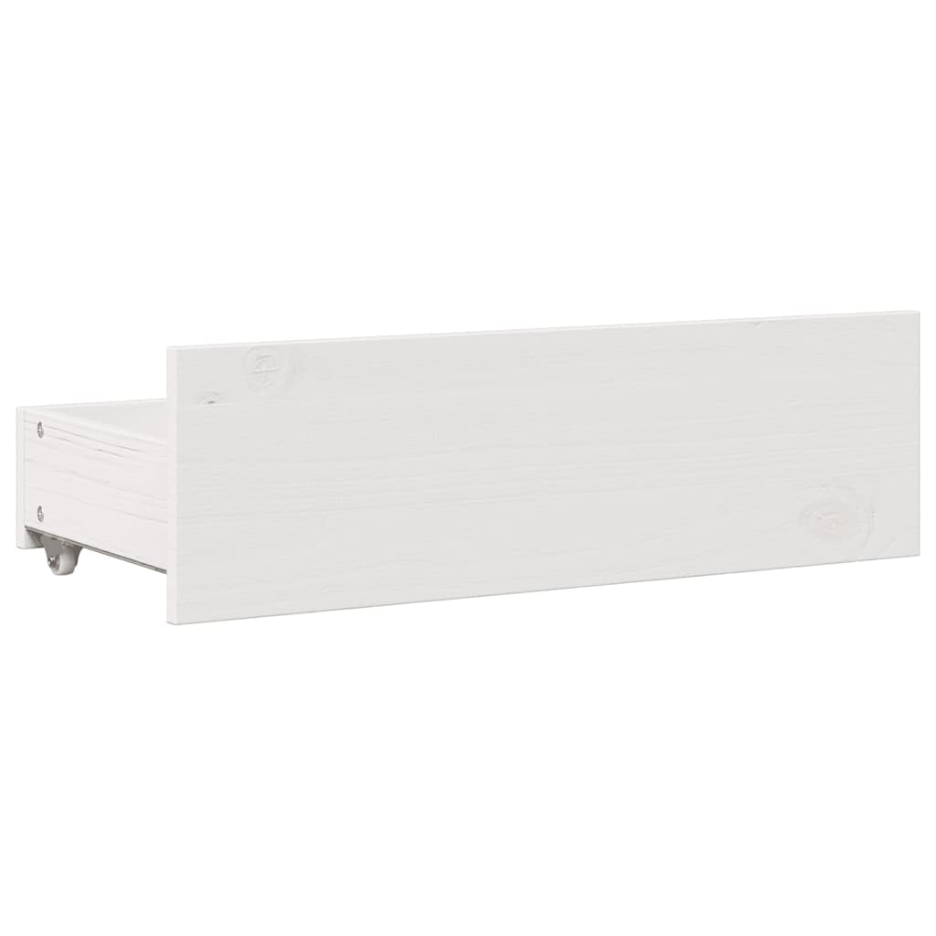 Lit bibliothèque sans matelas blanc 90x200cm bois de pin massif - XIOS