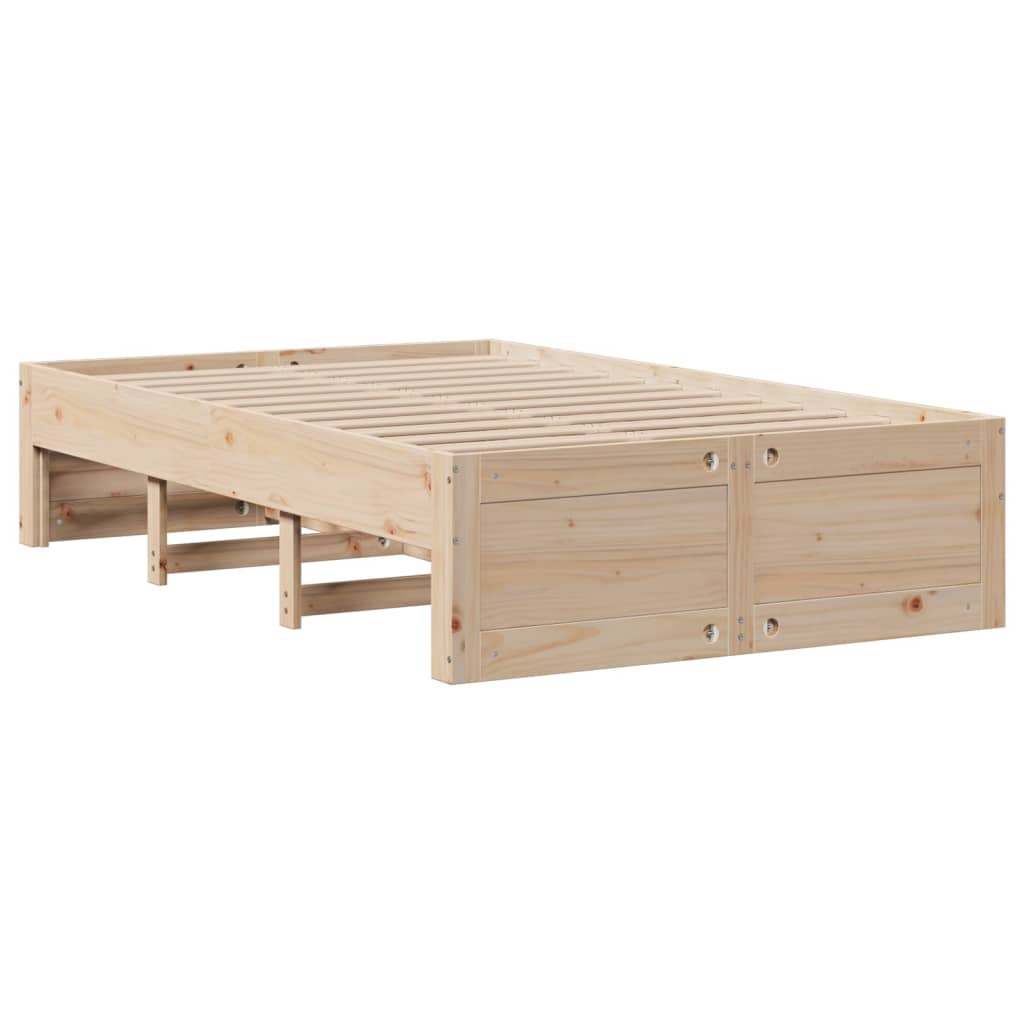 Lit bibliothèque sans matelas 135x190 cm bois de pin massif - XIOS