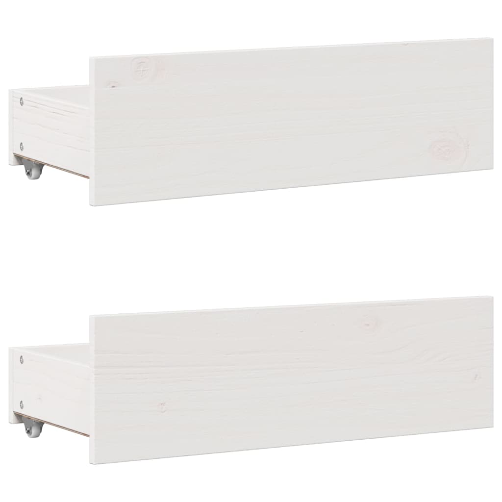 Lit bibliothèque sans matelas blanc 135x190 cm bois pin massif - XIOS