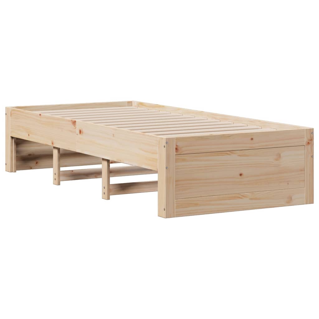 Lit bibliothèque sans matelas 75x190 cm bois de pin massif - XIOS