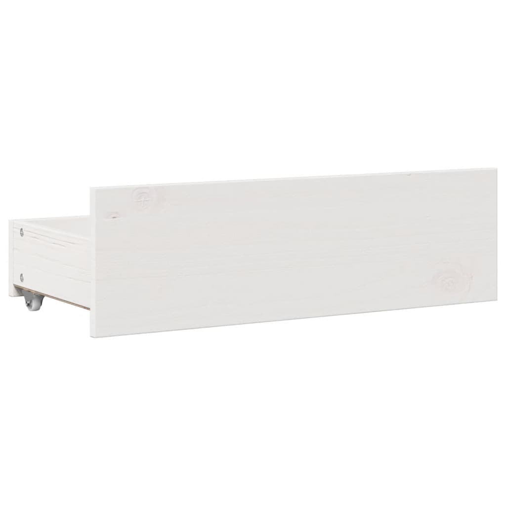Lit bibliothèque sans matelas blanc 75x190cm bois de pin massif - XIOS