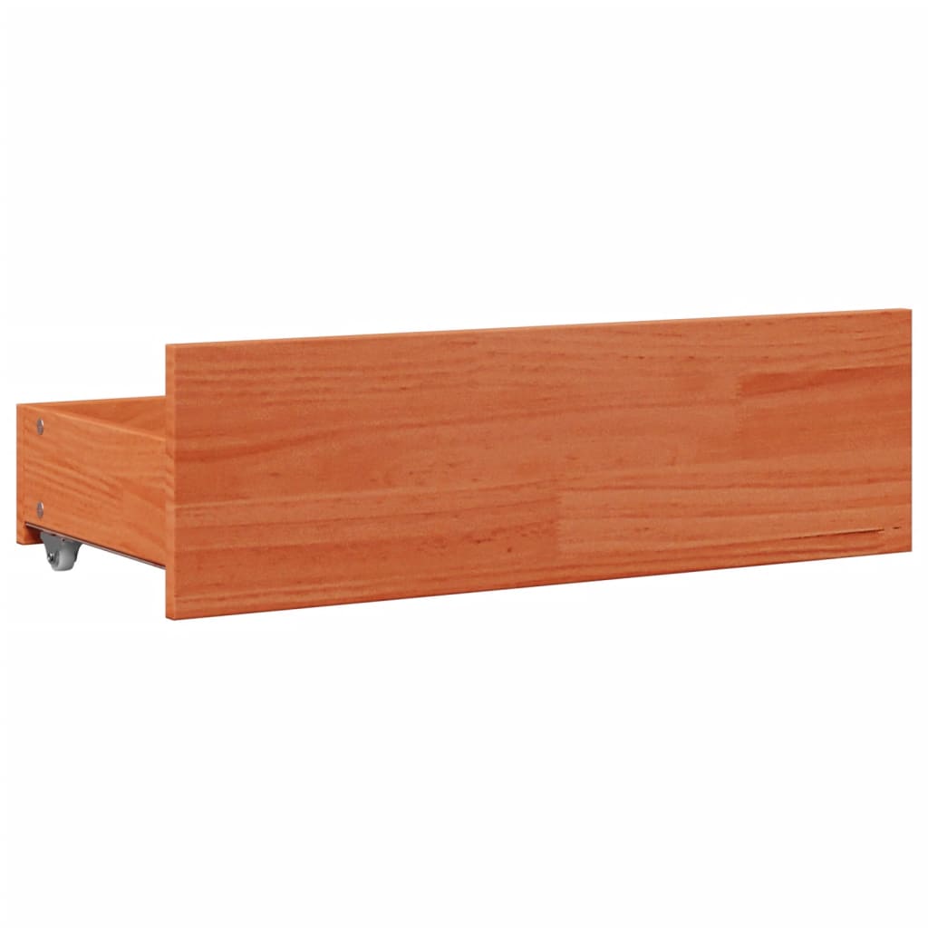 Lit bibliothèque sans matelas cire marron 75x190 cm pin massif - XIOS