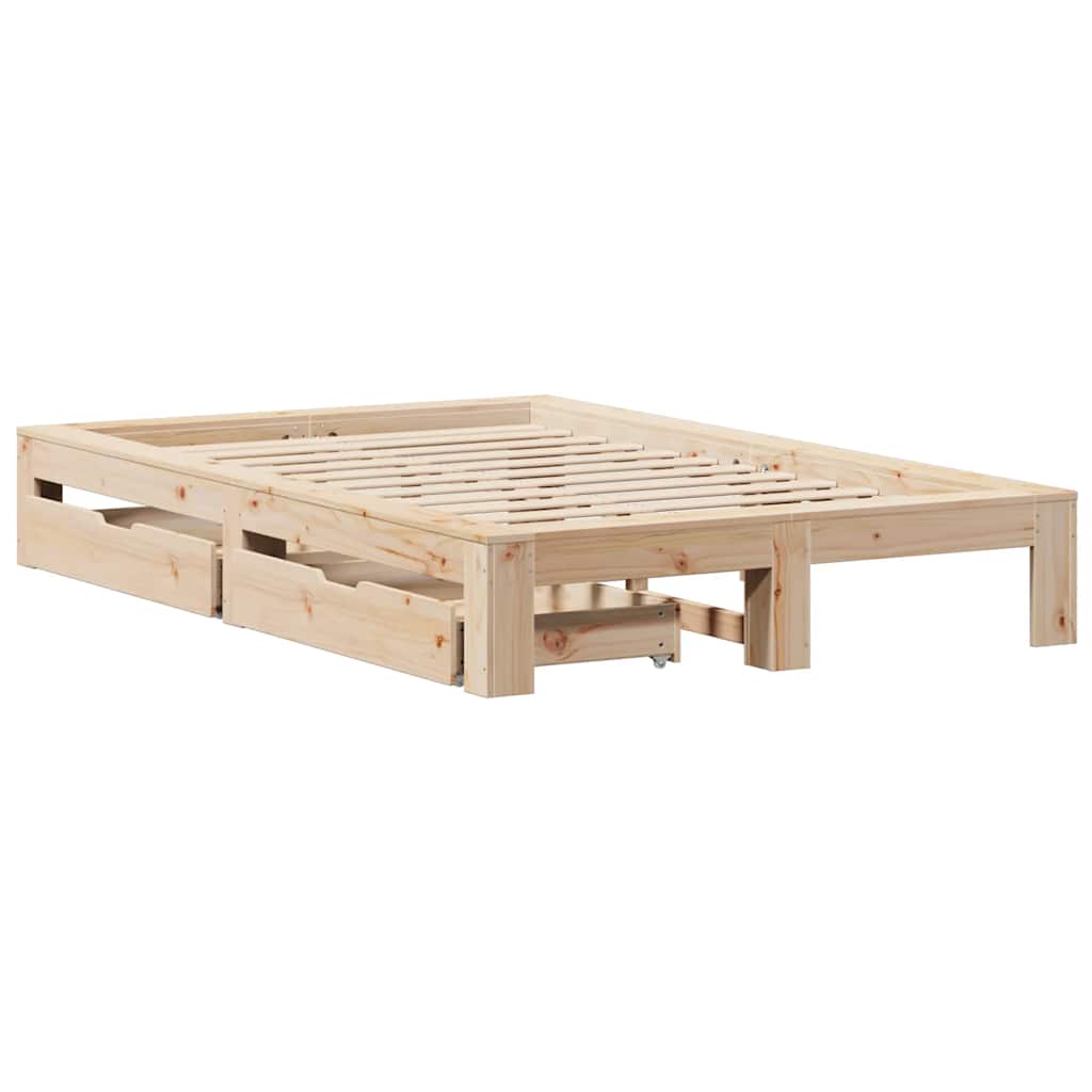 Cadre de lit sans matelas 120x200 cm bois de pin massif - XIOS