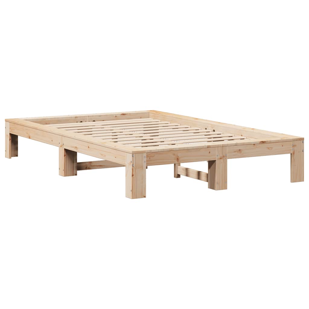 Cadre de lit sans matelas 135x190 cm bois de pin massif - XIOS