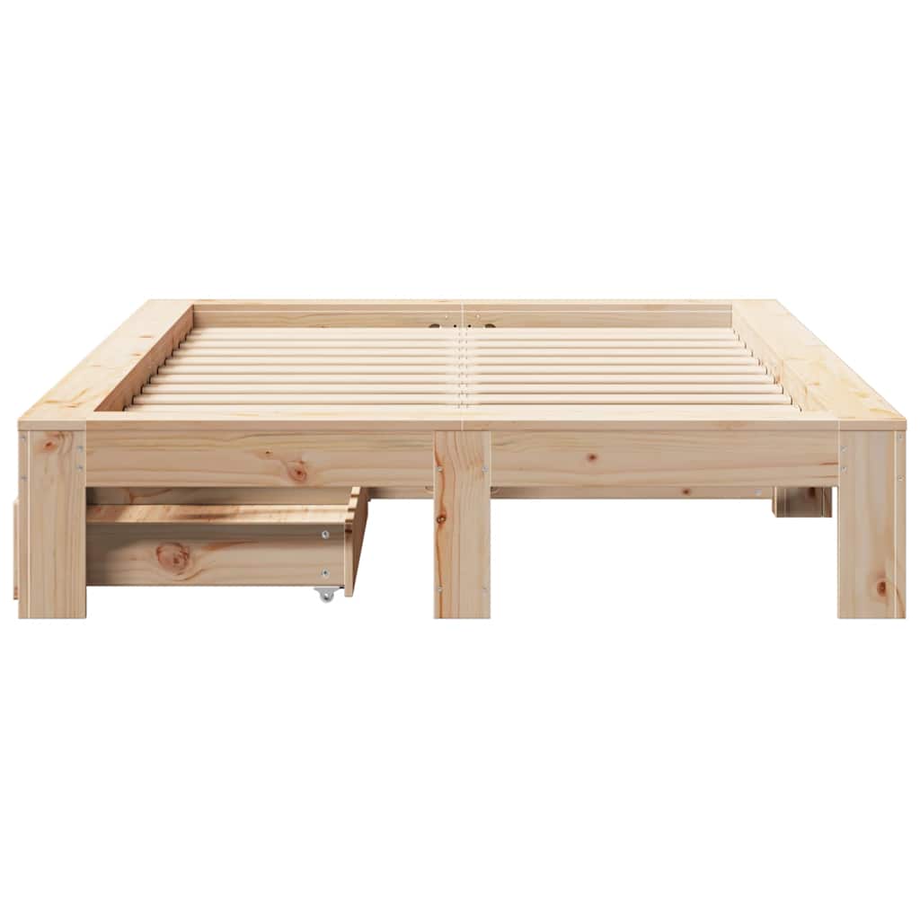 Cadre de lit sans matelas 120x190 cm bois de pin massif - XIOS