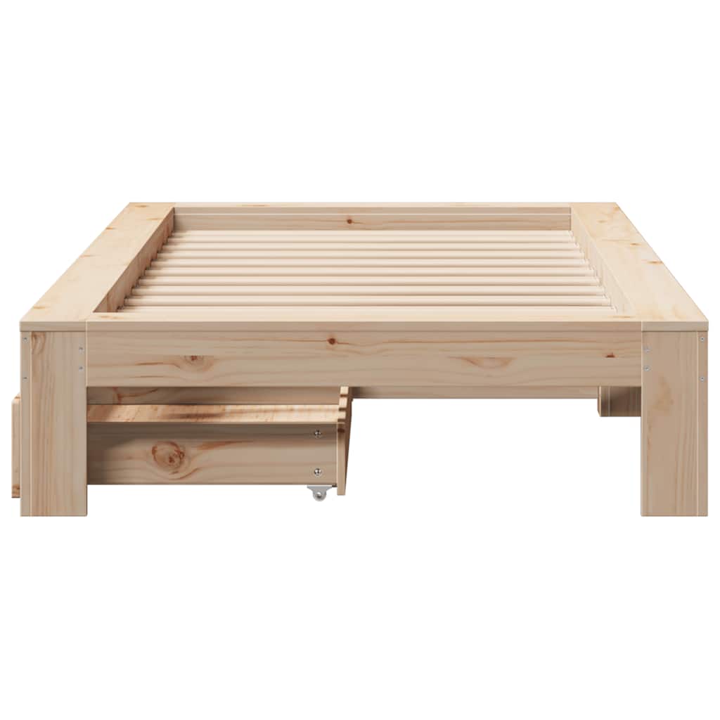 Cadre de lit sans matelas 75x190 cm bois de pin massif - XIOS
