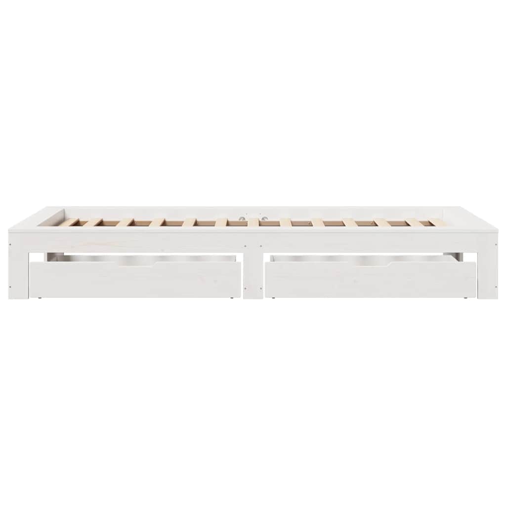 Cadre de lit sans matelas blanc 75x190 cm bois de pin massif - XIOS