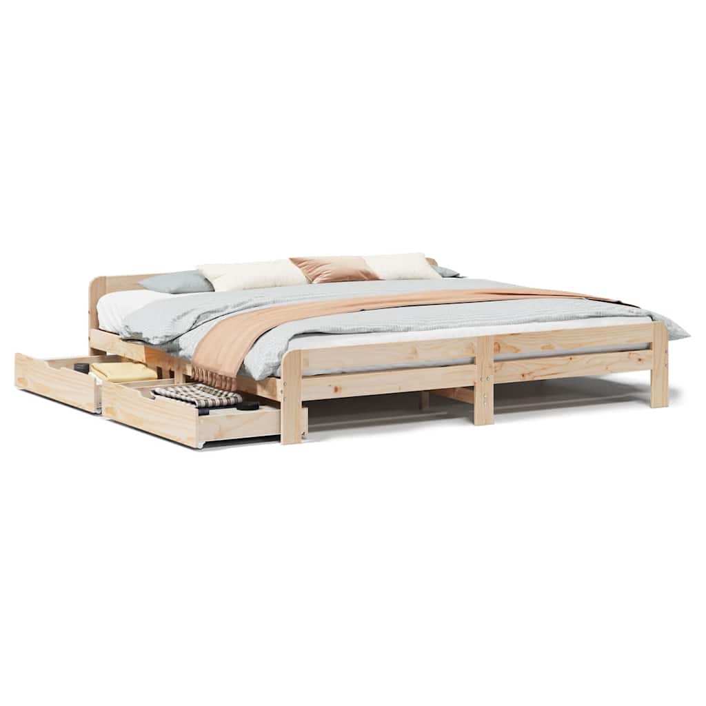 Cadre de lit sans matelas 200x200 cm bois massif de pin - XIOS