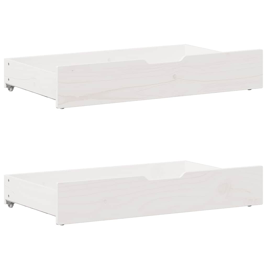 Cadre de lit sans matelas blanc 135x190 cm bois de pin massif - XIOS