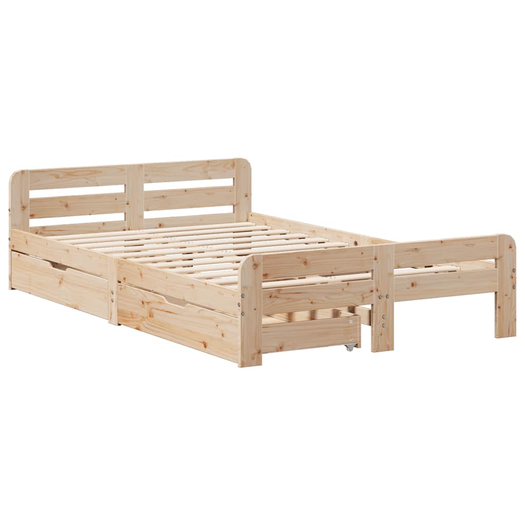 Cadre de lit sans matelas 120x190 cm bois de pin massif - XIOS