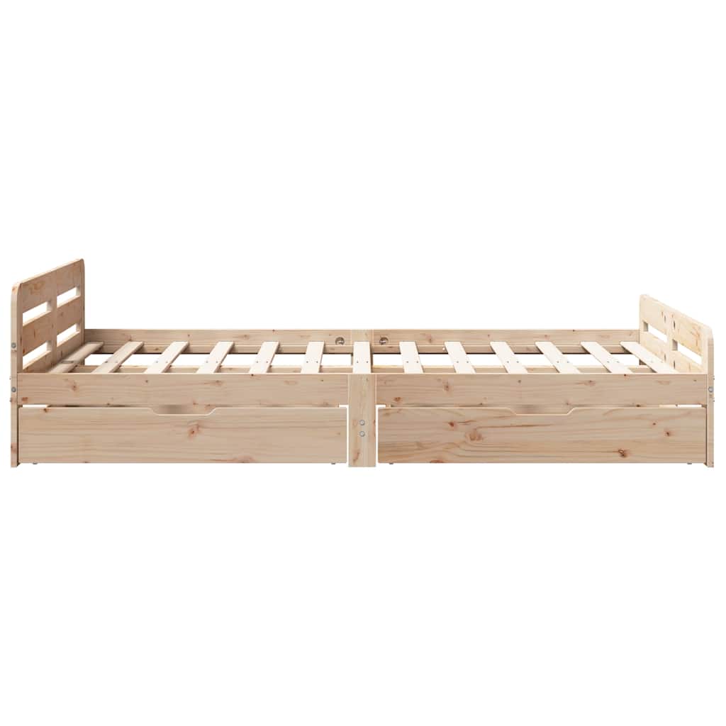 Cadre de lit sans matelas 120x190 cm bois de pin massif - XIOS