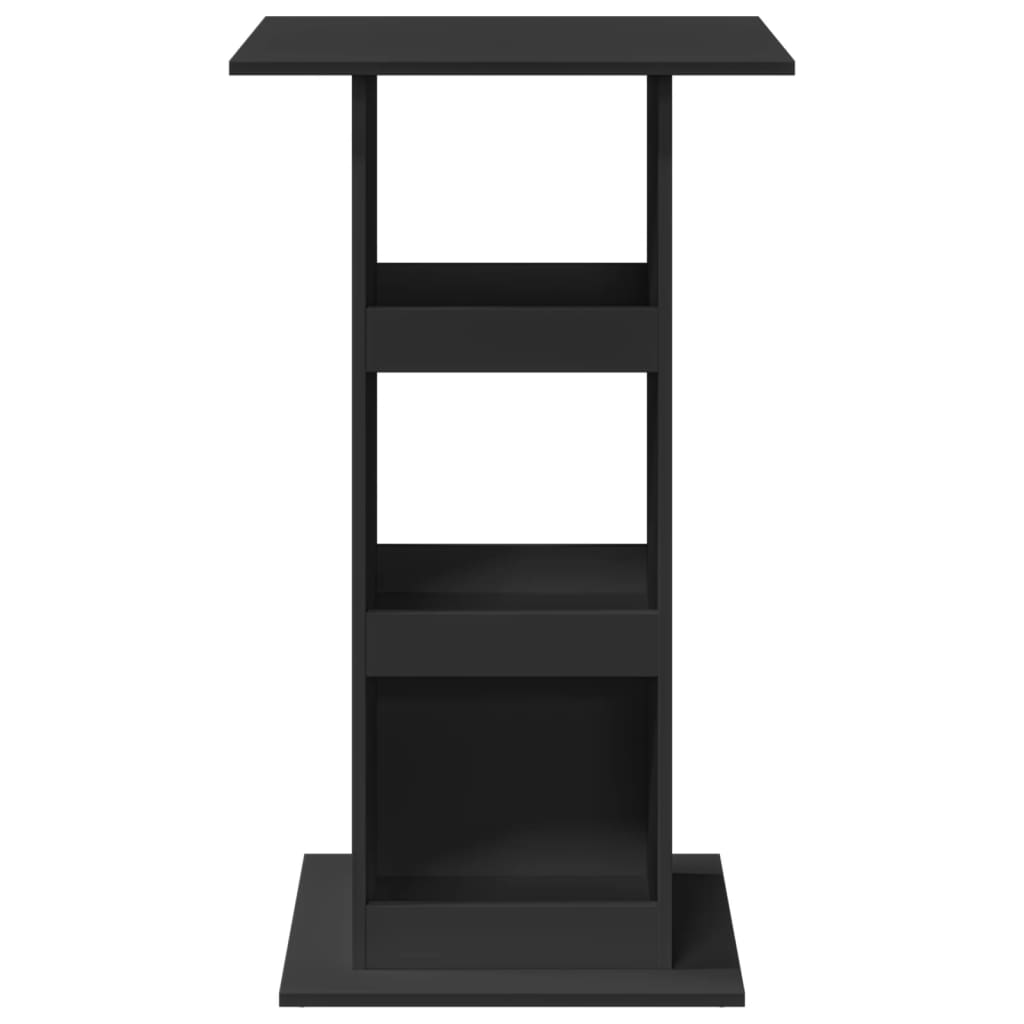 Table de bar avec rangement noir 60x60x102 cm bois d’ingénierie - XIOS