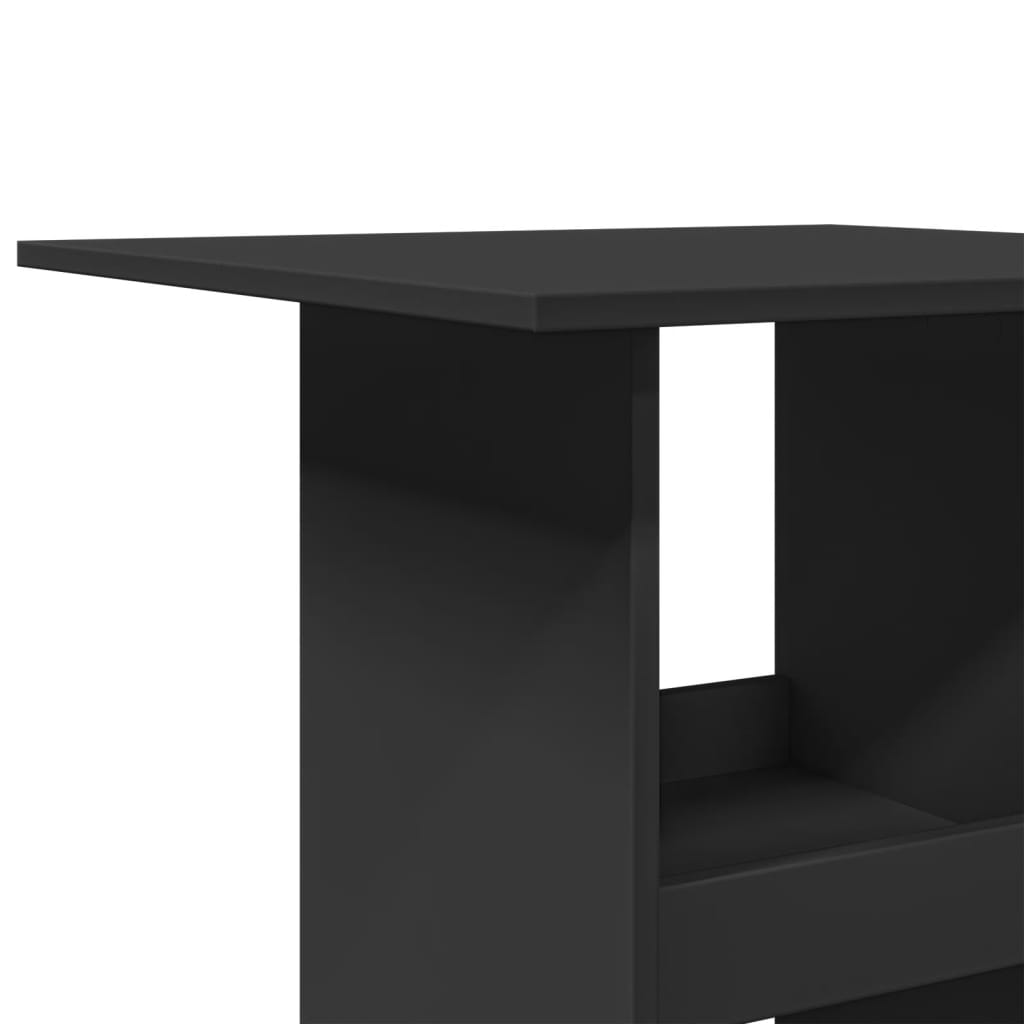 Table de bar avec rangement noir 60x60x102 cm bois d’ingénierie - XIOS