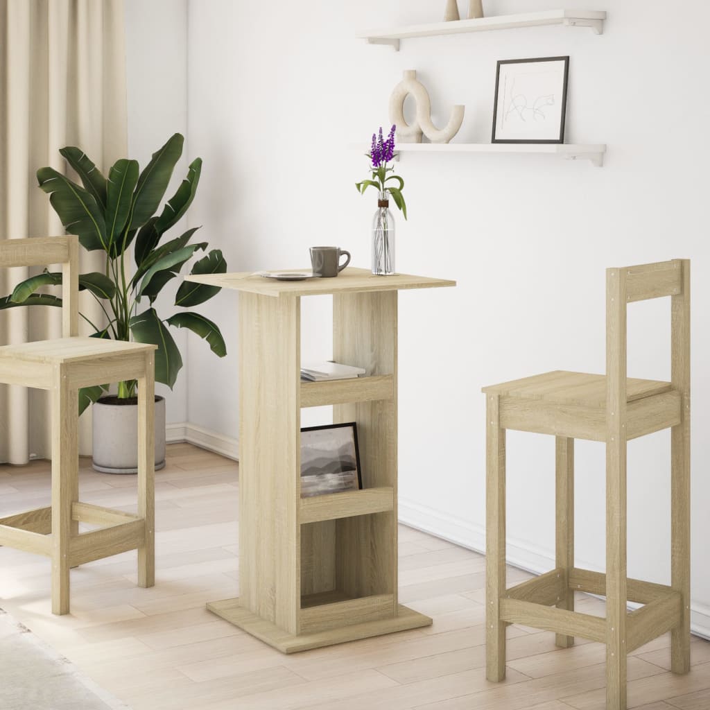 Table de bar avec rangement chêne sonoma bois d'ingénierie - XIOS
