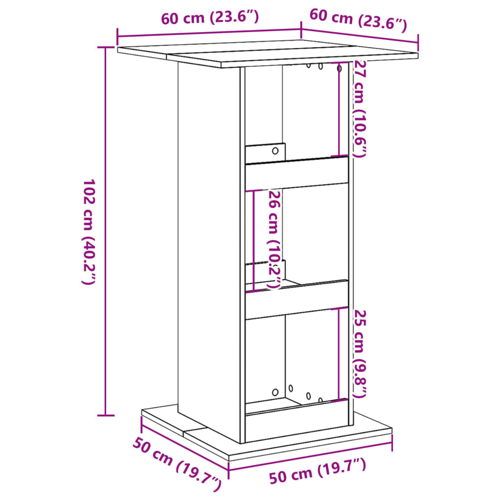 Table de bar avec rangement chêne sonoma bois d'ingénierie - XIOS