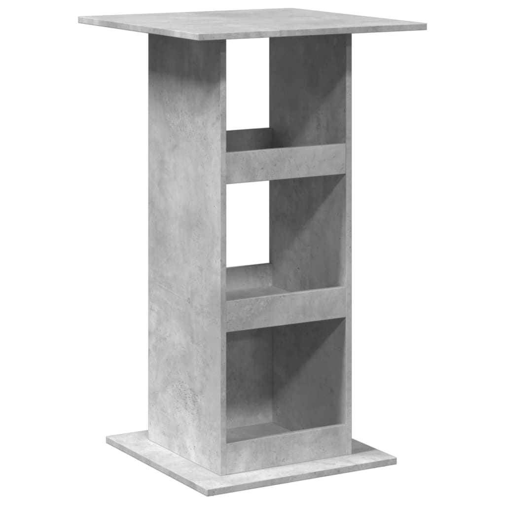 Table de bar avec rangement gris béton bois d'ingénierie - XIOS