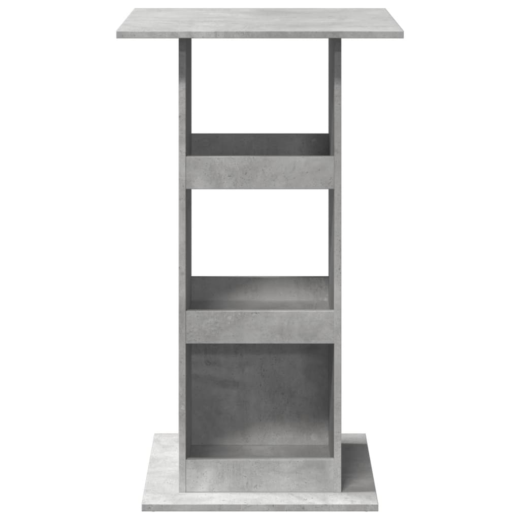 Table de bar avec rangement gris béton bois d'ingénierie - XIOS