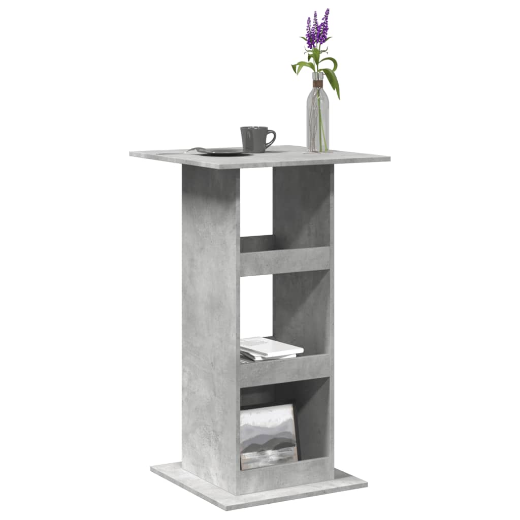Table de bar avec rangement gris béton bois d'ingénierie - XIOS