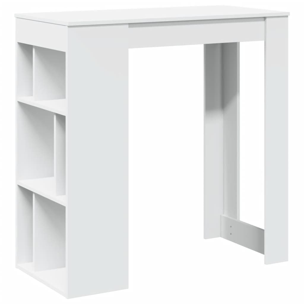Table de bar avec étagères blanc bois d'ingénierie - XIOS