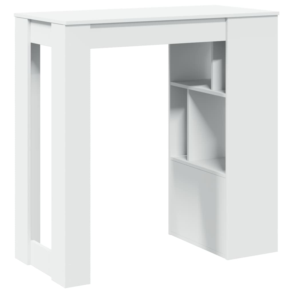 Table de bar avec étagères blanc bois d'ingénierie - XIOS