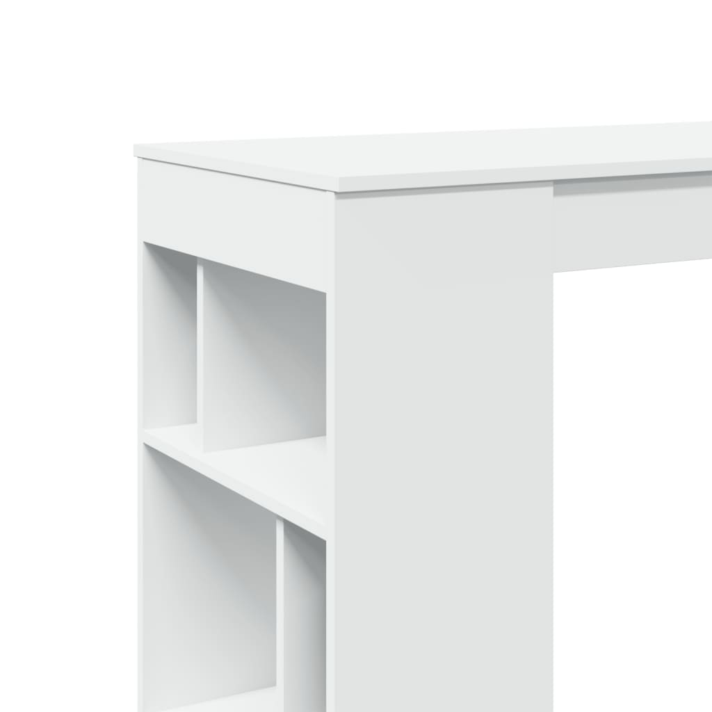 Table de bar avec étagères blanc bois d'ingénierie - XIOS
