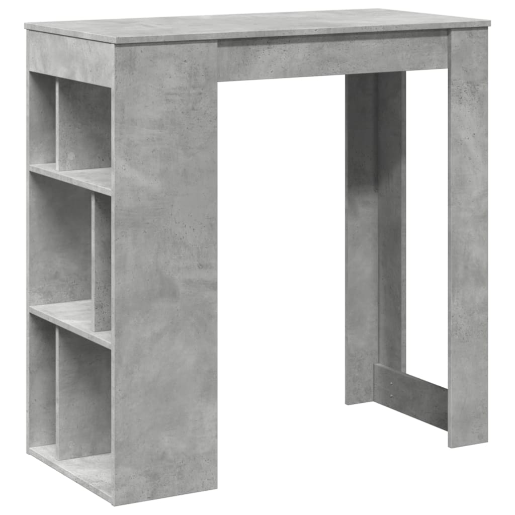 Table de bar avec étagères gris béton bois d'ingénierie - XIOS