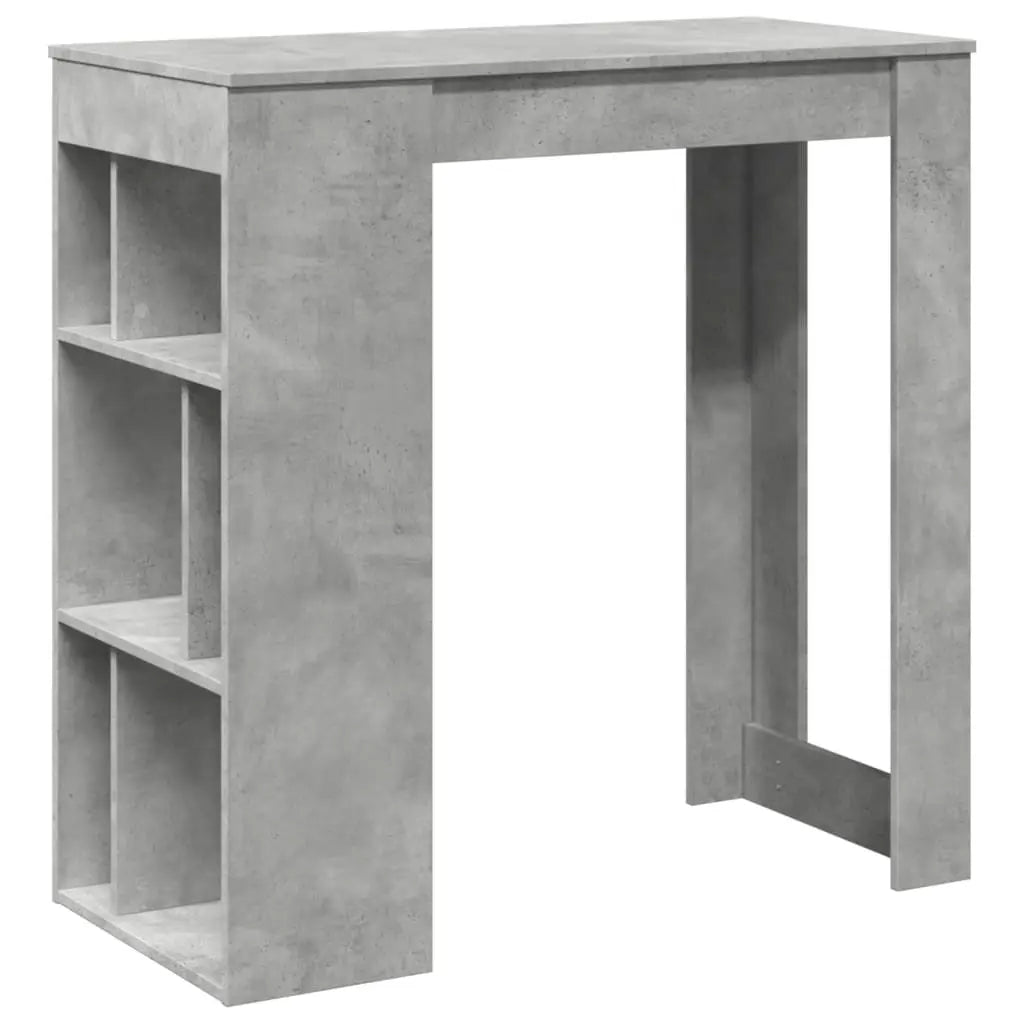 Table de bar avec étagères gris béton bois d’ingénierie - XIOS