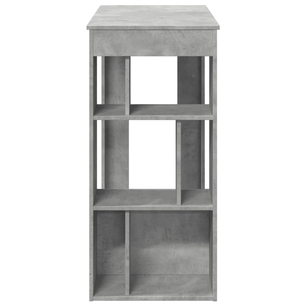 Table de bar avec étagères gris béton bois d'ingénierie - XIOS