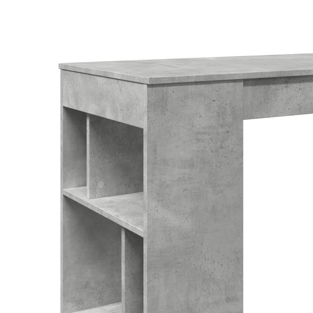 Table de bar avec étagères gris béton bois d'ingénierie - XIOS