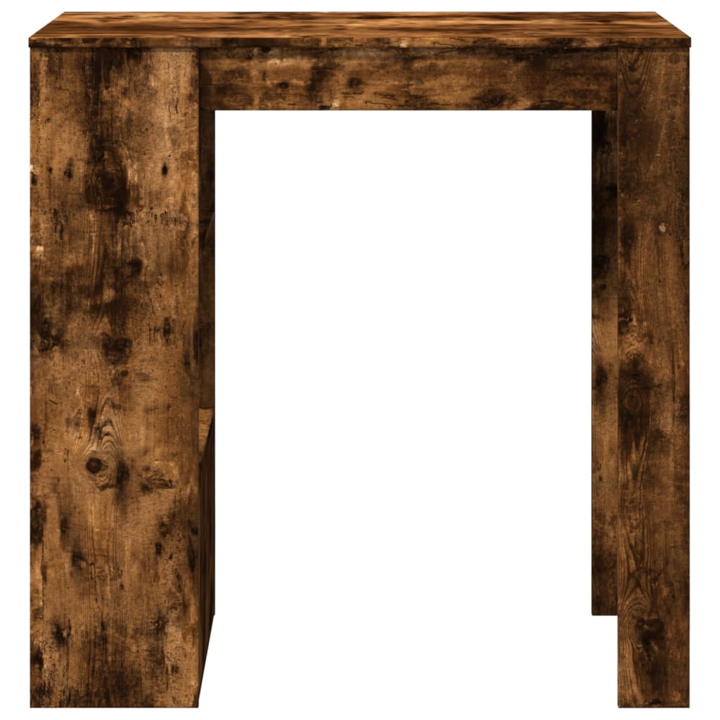 Table de bar avec étagères chêne fumé bois d'ingénierie - XIOS