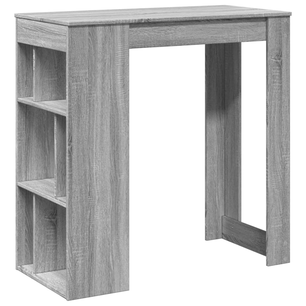 Table de bar avec étagères sonoma gris bois d'ingénierie - XIOS