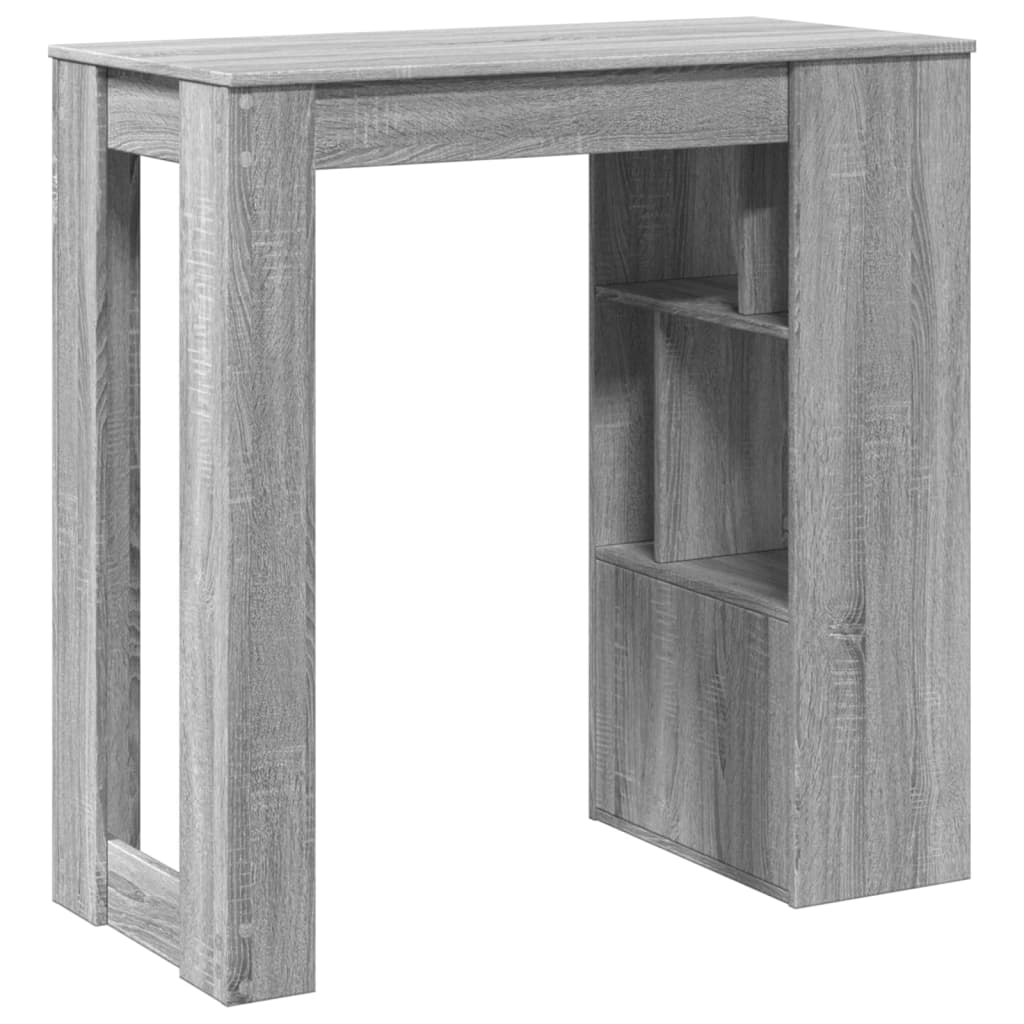 Table de bar avec étagères sonoma gris bois d'ingénierie - XIOS