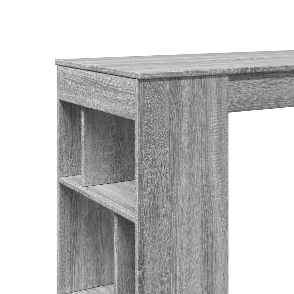 Table de bar avec étagères sonoma gris bois d'ingénierie - XIOS