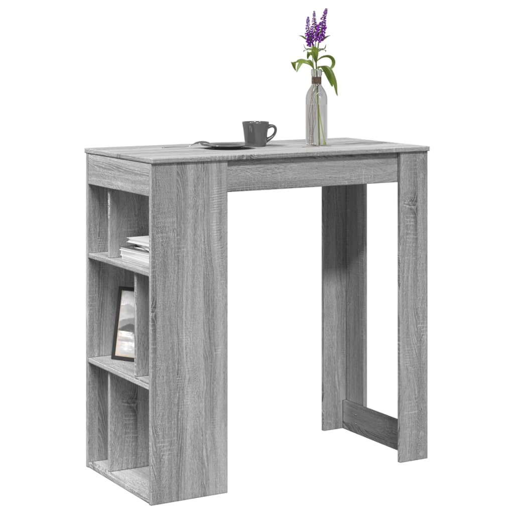 Table de bar avec étagères sonoma gris bois d'ingénierie - XIOS