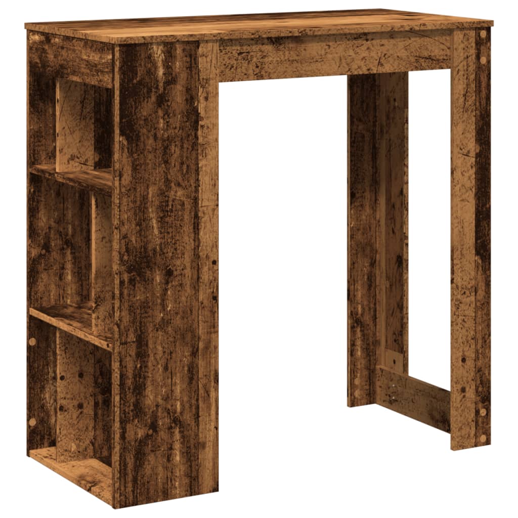 Table de bar avec étagères vieux bois bois d'ingénierie - XIOS