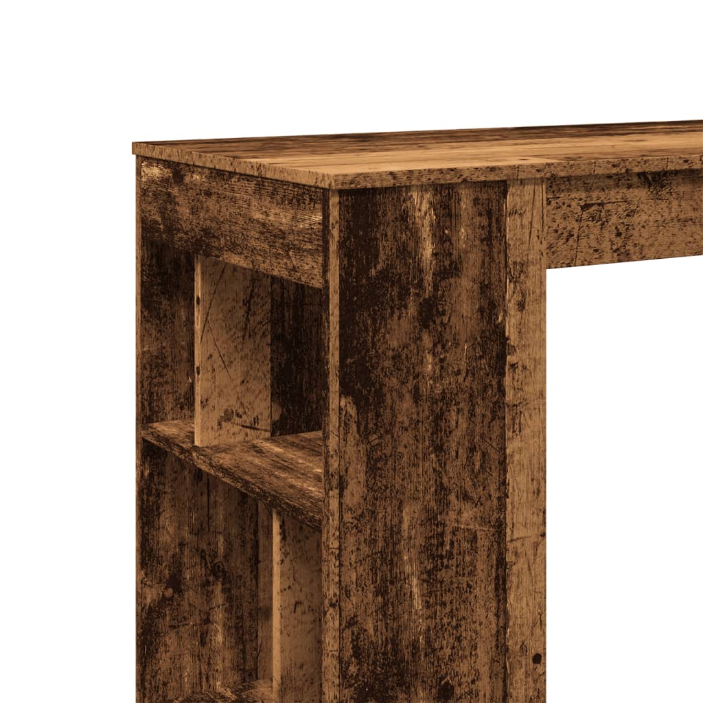 Table de bar avec étagères vieux bois bois d'ingénierie - XIOS