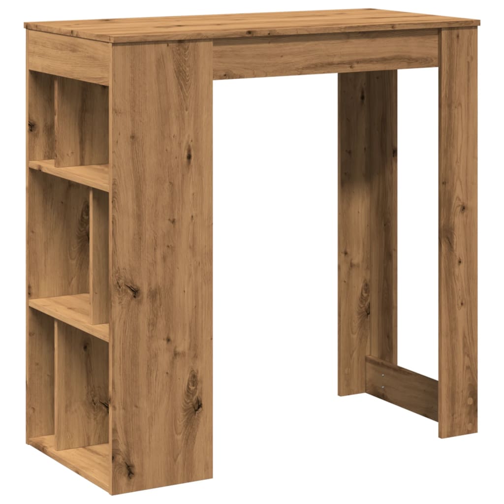 Table de bar avec étagères chêne artisanal bois d'ingénierie - XIOS