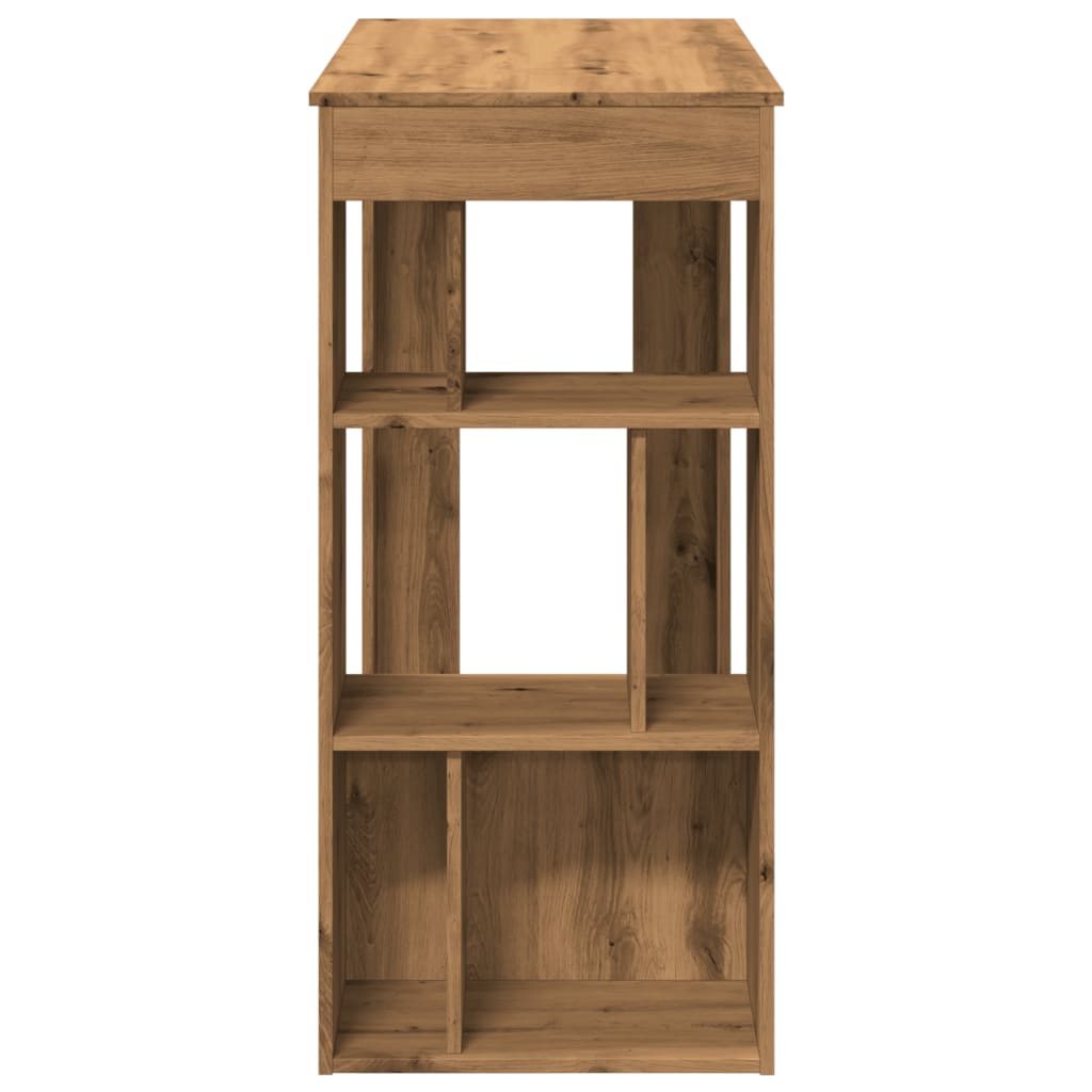 Table de bar avec étagères chêne artisanal bois d'ingénierie - XIOS