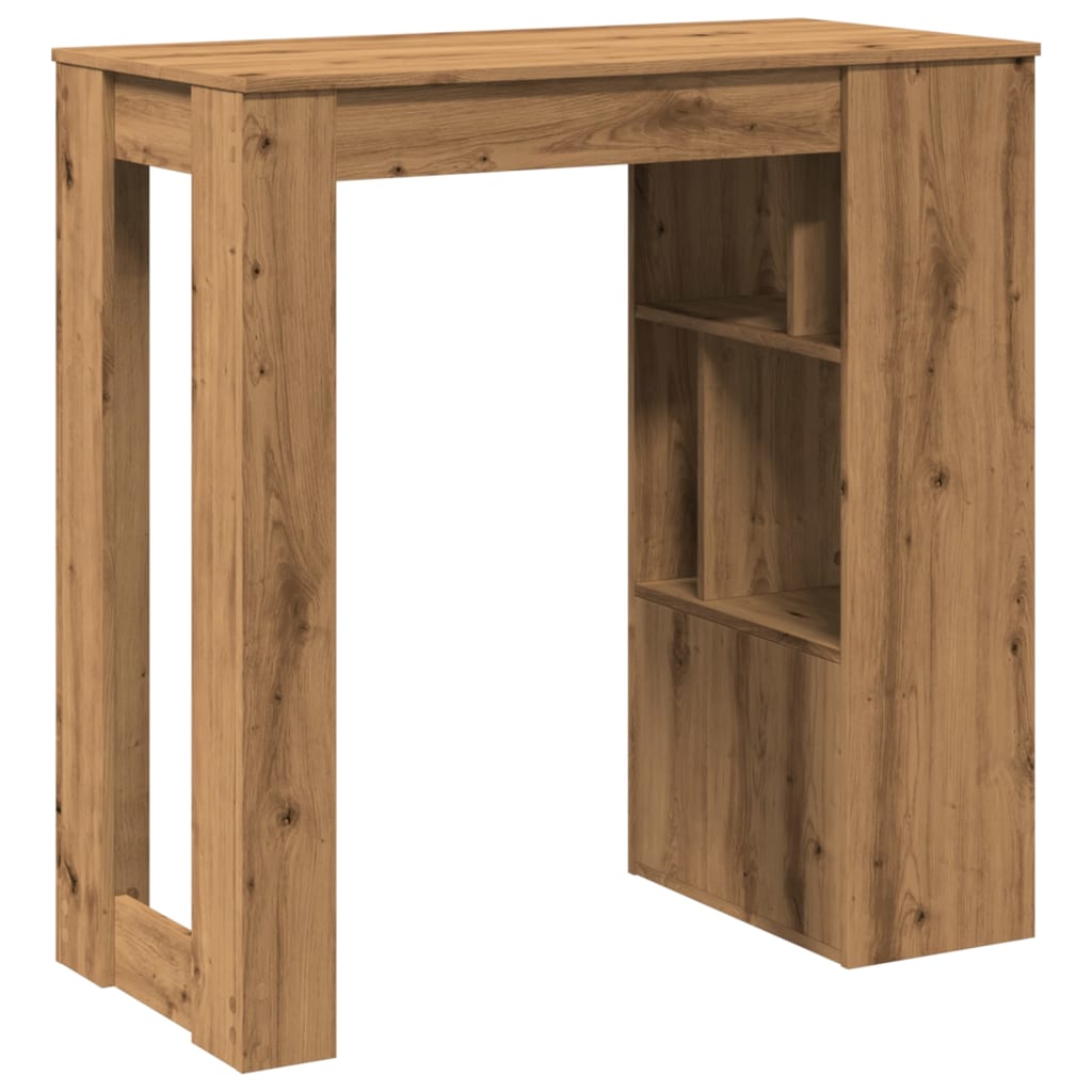 Table de bar avec étagères chêne artisanal bois d'ingénierie - XIOS