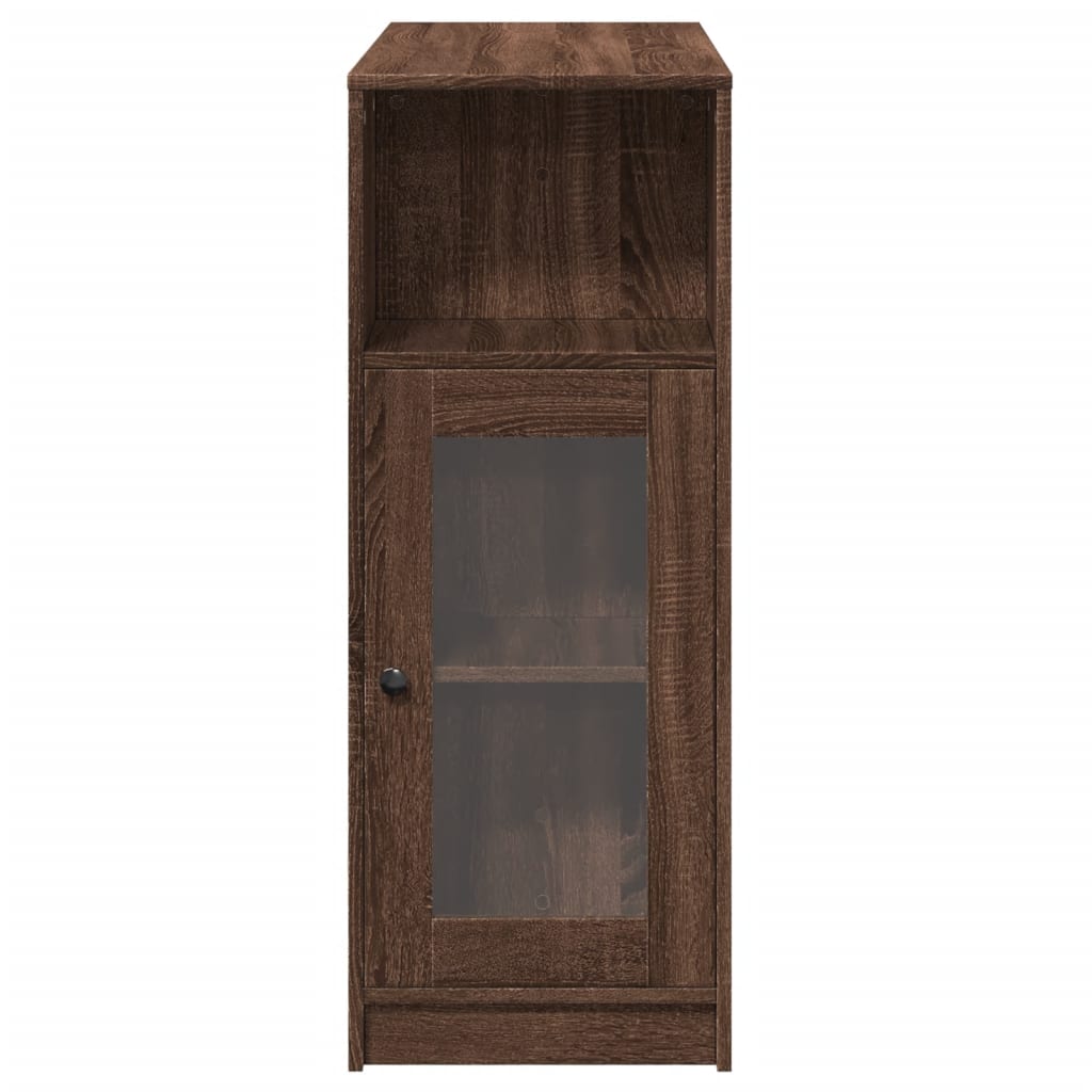 Table de bar avec étagères chêne marron bois d'ingénierie - XIOS