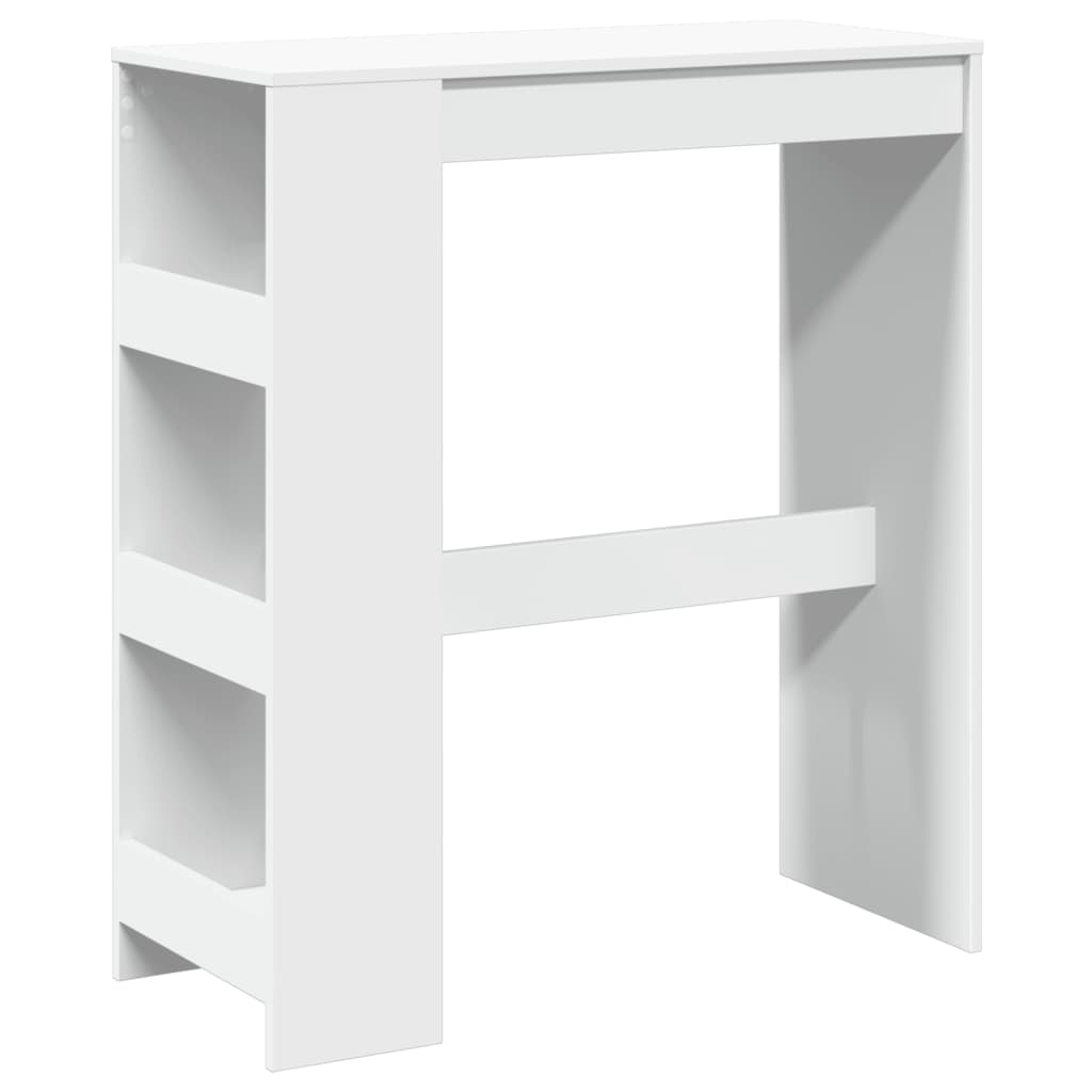 Table de bar et étagères blanc 90x40x103,5 cm bois d'ingénierie - XIOS