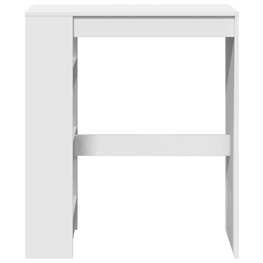 Table de bar et étagères blanc 90x40x103,5 cm bois d'ingénierie - XIOS