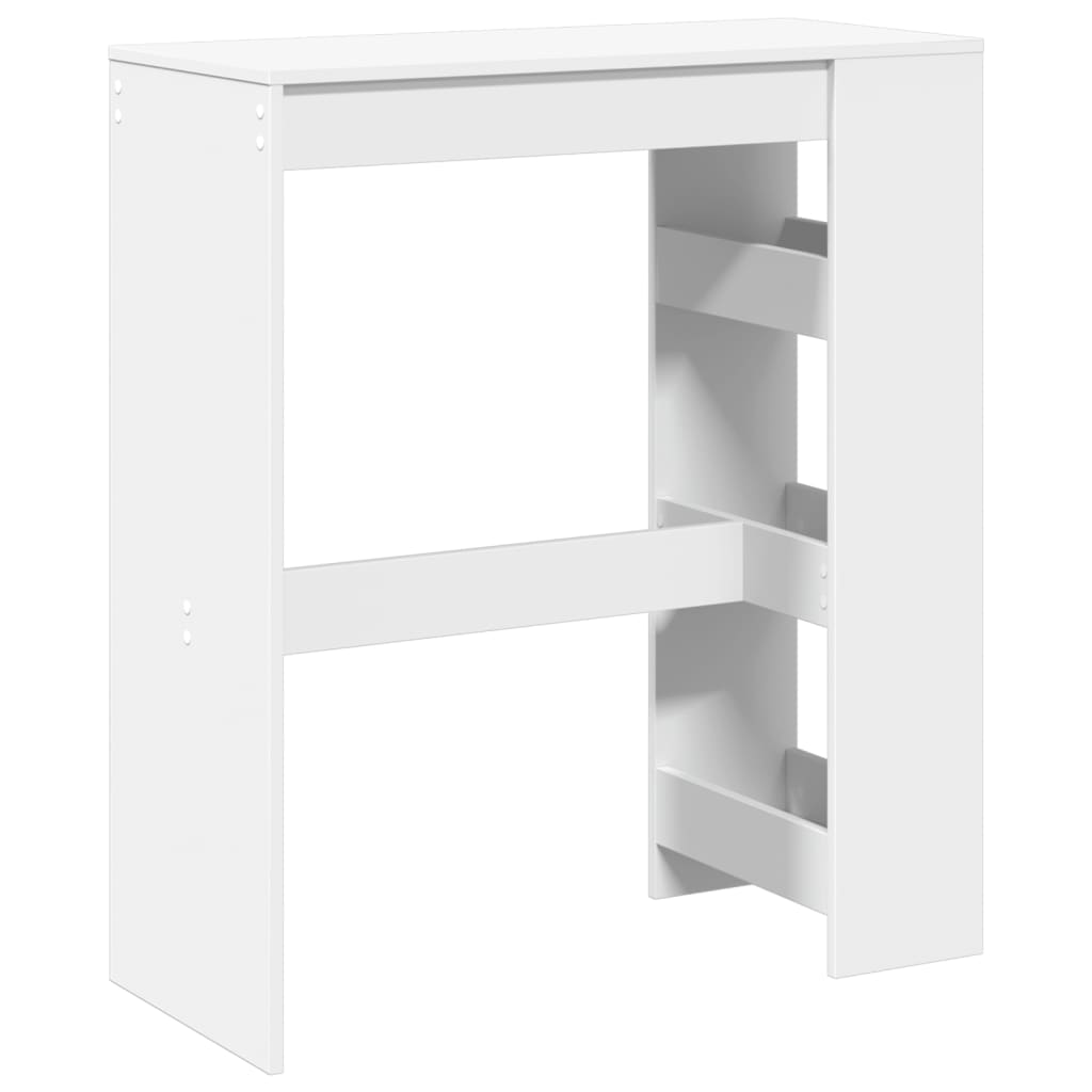 Table de bar et étagères blanc 90x40x103,5 cm bois d'ingénierie - XIOS