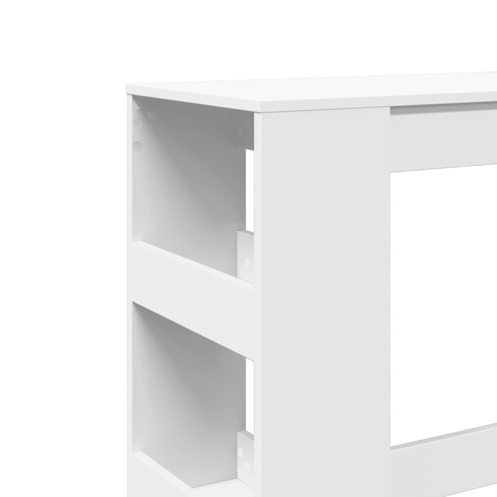 Table de bar et étagères blanc 90x40x103,5 cm bois d'ingénierie - XIOS