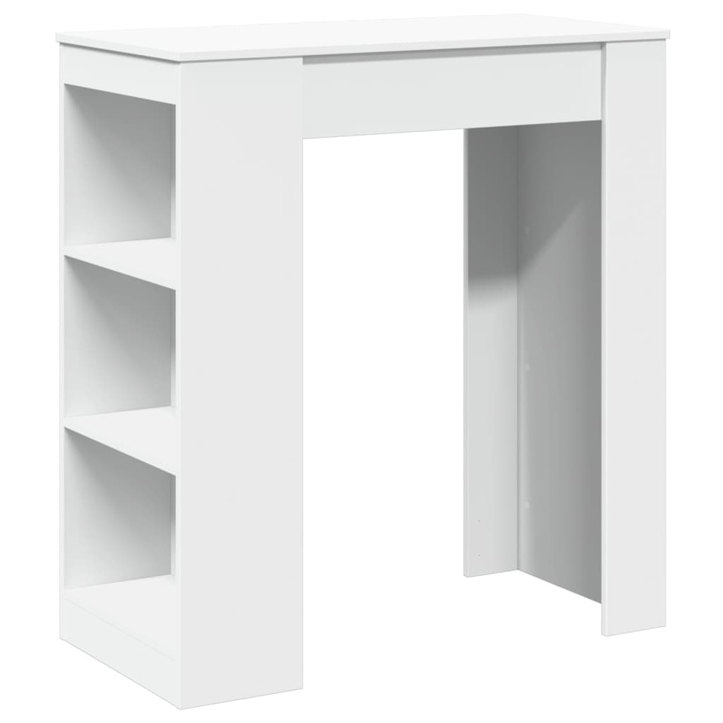 Table de bar avec étagères blanc bois d'ingénierie - XIOS