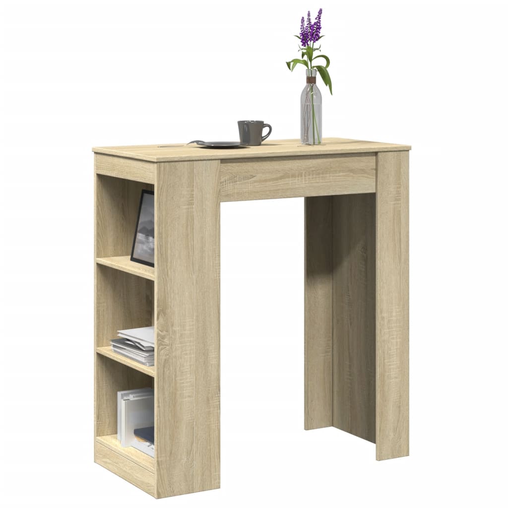 Table de bar avec étagères chêne sonoma bois d'ingénierie - XIOS