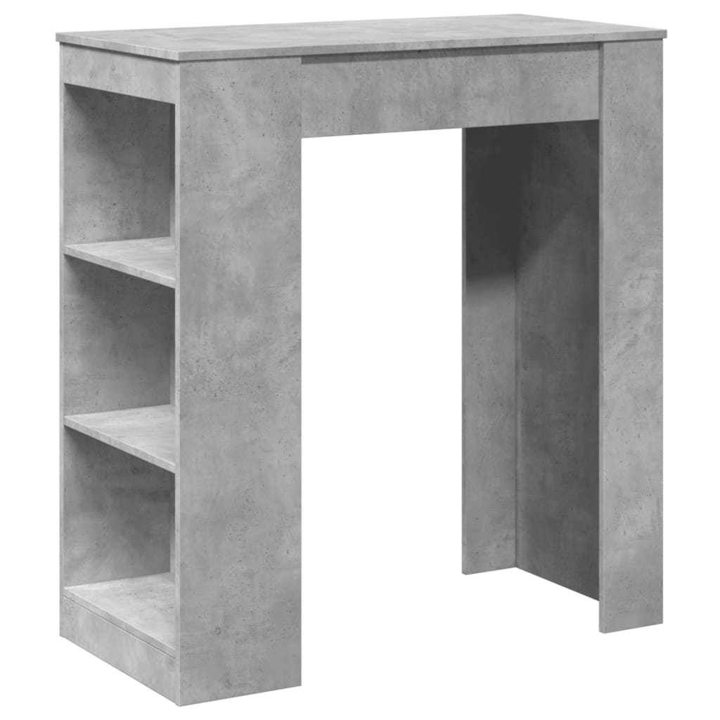 Table de bar avec étagères gris béton bois d'ingénierie - XIOS
