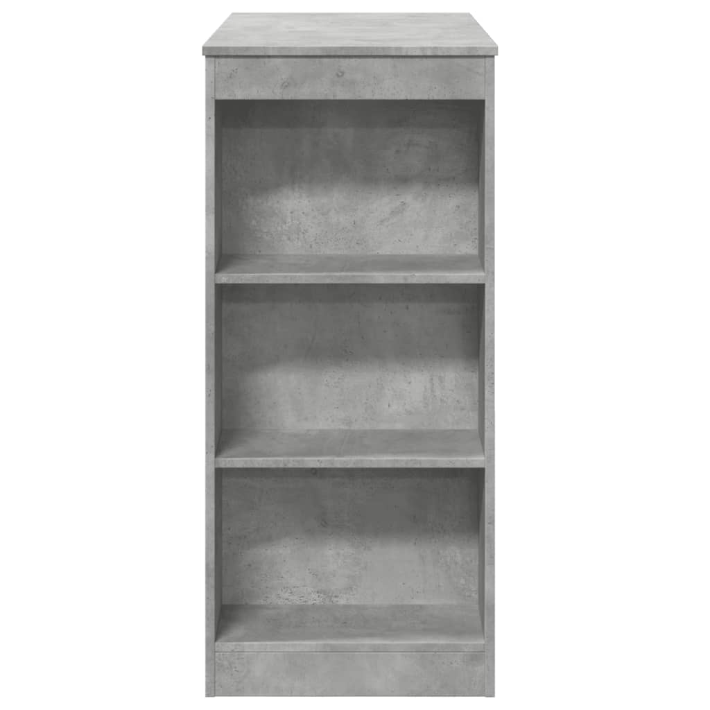 Table de bar avec étagères gris béton bois d'ingénierie - XIOS