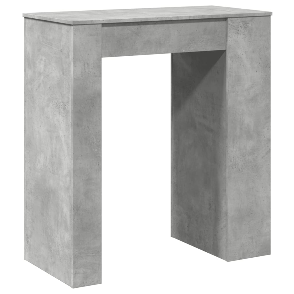 Table de bar avec étagères gris béton bois d'ingénierie - XIOS